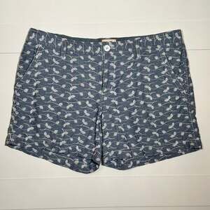 G.H. Bass & Co. Women’s Blue and White Floral Print Chino Shorts Size 6